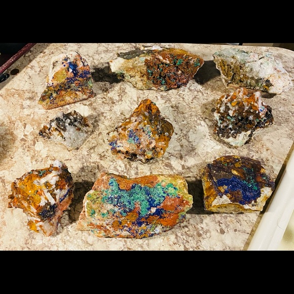 Malachite and azurite raw natural specimens! - Picture 2 of 12